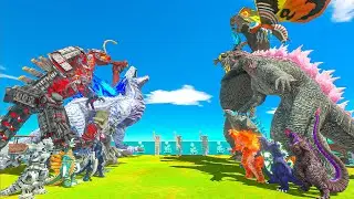 Team Kong x Evolved Godzilla vs Team Mechagodzilla x Shimo - Animal Revolt Battle Simulator