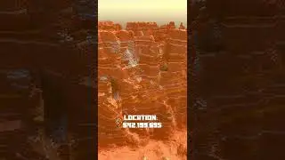 256 block high Eroded Badlands - interesting Minecraft Bedrock seed -5600584757510697255 #shorts