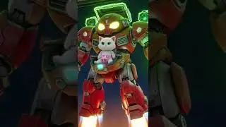 Kitten Saves Dad! Mech Hero Rescues Plane