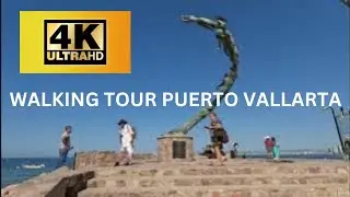 4K walking tour playa camerones, Malecon, Playa Muertos, puerto vallarta