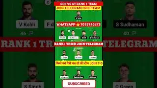 RCB vs GT Dream11 Team, RCB vs GT Dream11 IPL Prediction,Bengaluru vs Gujarat #dream11 #RCBvsGT #ipl