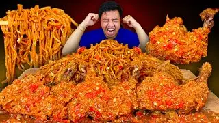 MUKBANG AYAM GEPUK PAK GEMBUS LEVEL 20 TERPEDAS + MIE GACOAN LEVEL 8 PEDAS GILA 🥵🔥