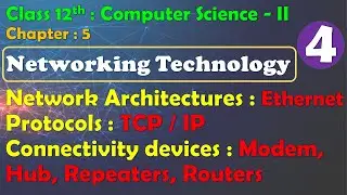 12th Comp. Sci. II : Chapter-5 | Network Architectures | Protocols TCP / IP | Connectivity devices