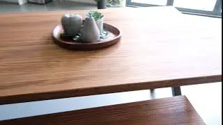 Trentside furniture industrial slab table rustic brown