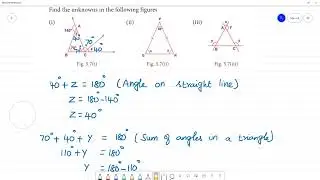 Class 8 TN Maths  5. GEOMETRY  Example 5.1  Find the unknowns in the following figures
