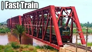 Fast Train Crossing Pakistan Railway Bridge | Fastest Passenger Train | Trains Lover Official