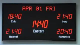 BRG Precision Products 664E - 5 Zone, Fixed Zone Time Zone Clock