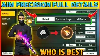 AIM PRECISION CONTROL SETTING FULL DETAILS |  FREE FIRE PRO PLAYER SETTING 2021 || ROCK GAMER 831