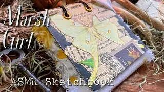 ASMR 💚 Marsh Girl Aesthetic Scrapbook 🐊 No-Sew Journal Tutorial | No Talking
