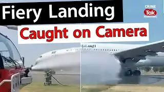 Fire on Landing: Saudi Airlines Flight Evacuated in Peshawar, Video Goes Viral|CrimeTakInternational