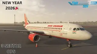 MSFS 2024 LIVE | New Year 2026 First Flight 🎉 |Air India A320 | NAG-BOM-AMD-BOM