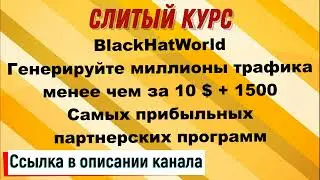 Слив курса. BlackHatWorld - Генерируйте миллионы трафика менее чем за 10 $