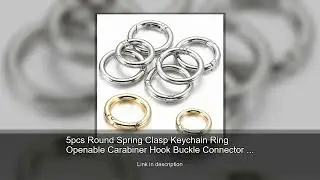 5pcs Round Spring Clasp Keychain Ring Openable Carabiner Hook Buckle Connector for DIY Jewelry