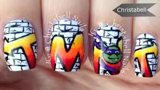 Teenage Mutant Ninja Turtle TMNT Graffiti Nail Art