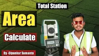Area Calculation Total Station Machine Easy Full Process Hindi