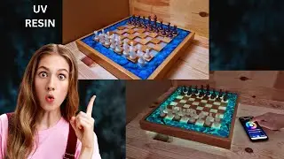 The Best Projects! Floating Chess of Oak and Epoxy Resin with LED