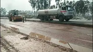 Water Compaction on Subbase Layer | Road Base Preparation | Compaction Technique