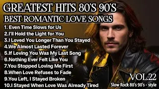 🎸 Best Romantic Love Songs 💖 | Love Songs of the 80s,and 90's | Slow Rock  style,Playlist Vol.22
