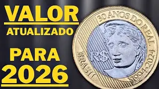VALOR ATUALIZADO PARA 2026 DA MOEDA DE 30 ANOS DO REAL COMEMORATIVA