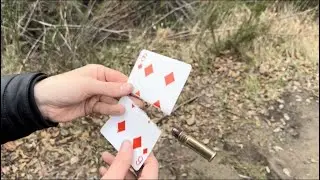 Shooting a playing card in half to prove anyone can do it