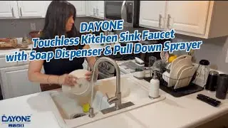DAYONE Touchless Kitchen Sink Faucet with Soap Dispenser & Pull Down Sprayer#kitchenfaucet #faucet
