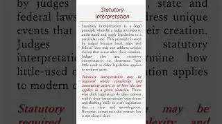Statutory interpretation