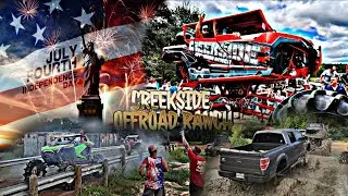 INSANE MEGA TRUCK STUCK AND TUG OF WAR AT CREEKSIDE OFFROAD RANCH!