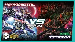 HeavyMetaldramon vs Titamon [Digimon Card Game & TCG BT24]