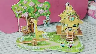 Make 3 D jungle house with animals | paper creativity for kids | Make 3 D house | creative ideas
