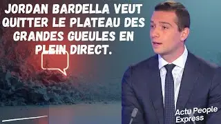 Jordan Bardella veut quitter le plateau des Grandes Gueules en plein direct.