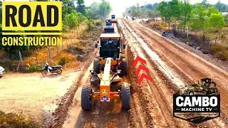Motor Grader & Road Roller TRANSFORMING Raw Dirt Into Smooth Compacted Road