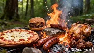 Fire Kitchen in Nature | Realistic Outdoor Cooking Experience 🔥#satisfyingcooking #foryoupage #viral