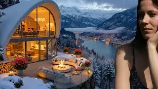 Modern Soaring Home in Snowfall 🏡🔥❄️ - Sleep Support