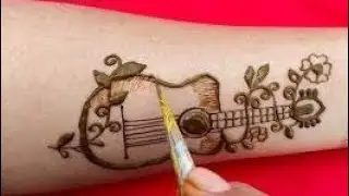 Simple tattoo/ guitar tattoo making by mehndi|| easy guitar #mehndi #shorts @mahakmehndiarts2161