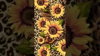 Gold leopard print sun sunflower D