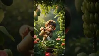 monkey maintain a little fruit garden story #shorts#cute#colourfull