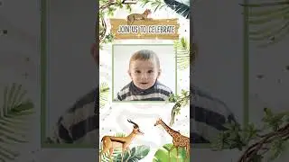 SAFARI ANIMALS Birthday Video INVITATION