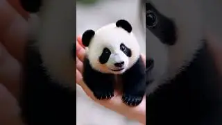 🐼💖 Adorable Mini Panda Snuggles in Girl's Hand &ndash; Those Wide Eyes Will Melt Your Heart! 😍🌟