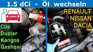 Ölwechsel 1.5 dCi Motor (K9K/OM607) mit Ölfilter - gilt für Renault, Mercedes Benz, Nissan, Dacia