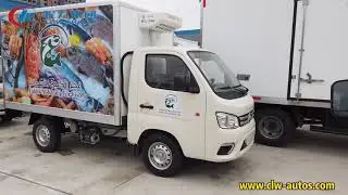 Gasoline Engine mini 1tons Foton Refrigerator Cooling Van Truck for Fish Storage and Transport