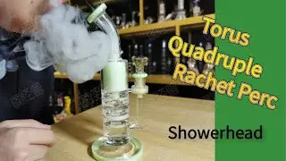 Quadruple Rachet Perc & Inverted Showerhead Perc Torus Heady Bong Review From ShareBongs
