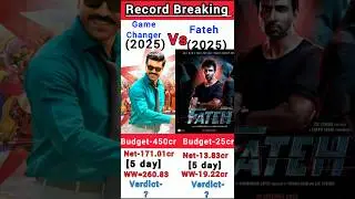 Fateh vs Game changer Box Office Collection | Fateh 5th day collection #short