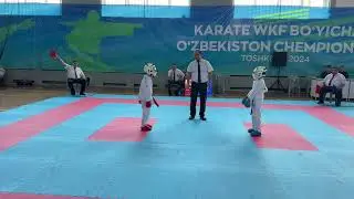 Bilol karate sportchisi Shoazizov Muhammadali Shojalil o'g'li. Toshkent kubugida.  Yarim final