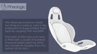 Particle mold filling simulation - CFD-DEM coupling