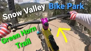 Green Horn Trail, Snow Valley Bike Park, Full Pull, Trail Monster, on a Salsa Cassidy Enduro Bike.