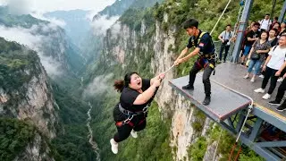 Bungee Jumping With Rope In Beautiful Place:Asmr Bungee Jumping