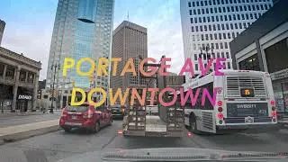 Portage Ave To Downtown and King St Drive Tour Winnipeg Manitoba Canada 1080p 60fps HD Video