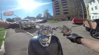 Летняя обзорная мотоэкскурсия по Перми на Honda Shadow. Лето. Жара.