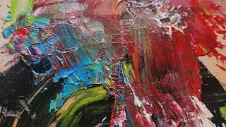Random household items to stamp & create a  abstract painting and background.