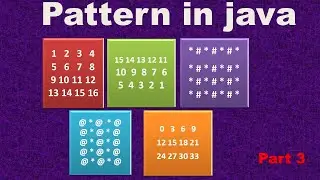 Pattern in java || Square pattern || Pattern by using nested loop || java pattern Part 3